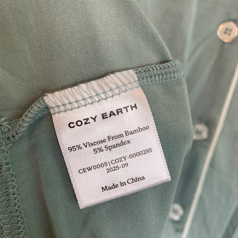 NWT SET Cozy Earth Bamboo Stretch-Knit Long Sleeve Pajama Top & Pant Brook XS - Picture 6 of 11